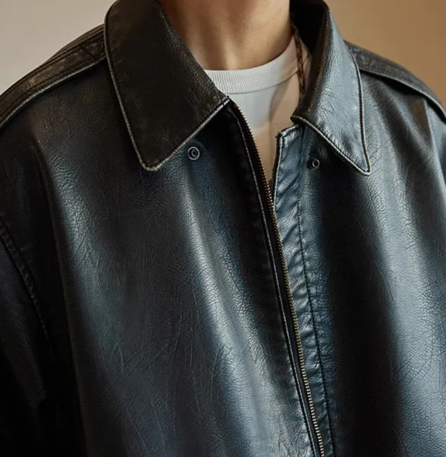 Solid Black Oversized Vintage Jacket