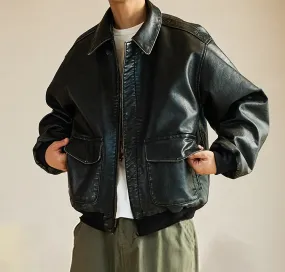 Solid Black Oversized Vintage Jacket