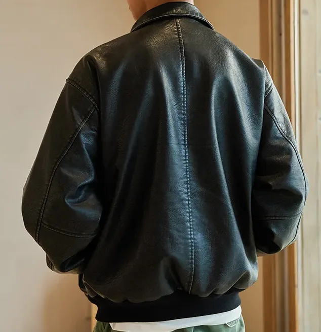 Solid Black Oversized Vintage Jacket