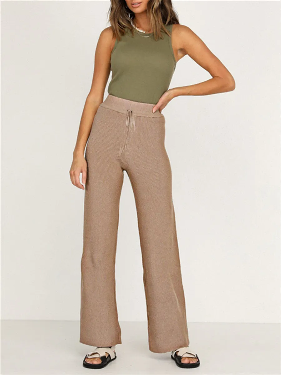 Solid Color Vest Trousers Knitted Suit