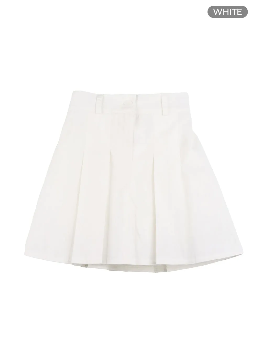 Solid Pleated Mini Skirt OY413