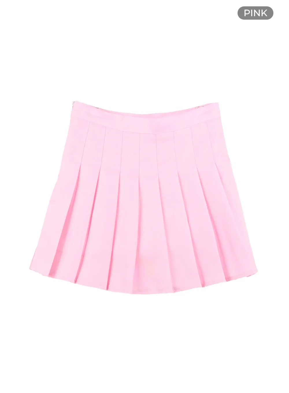 Solid Pleated Mini Skirt OY413