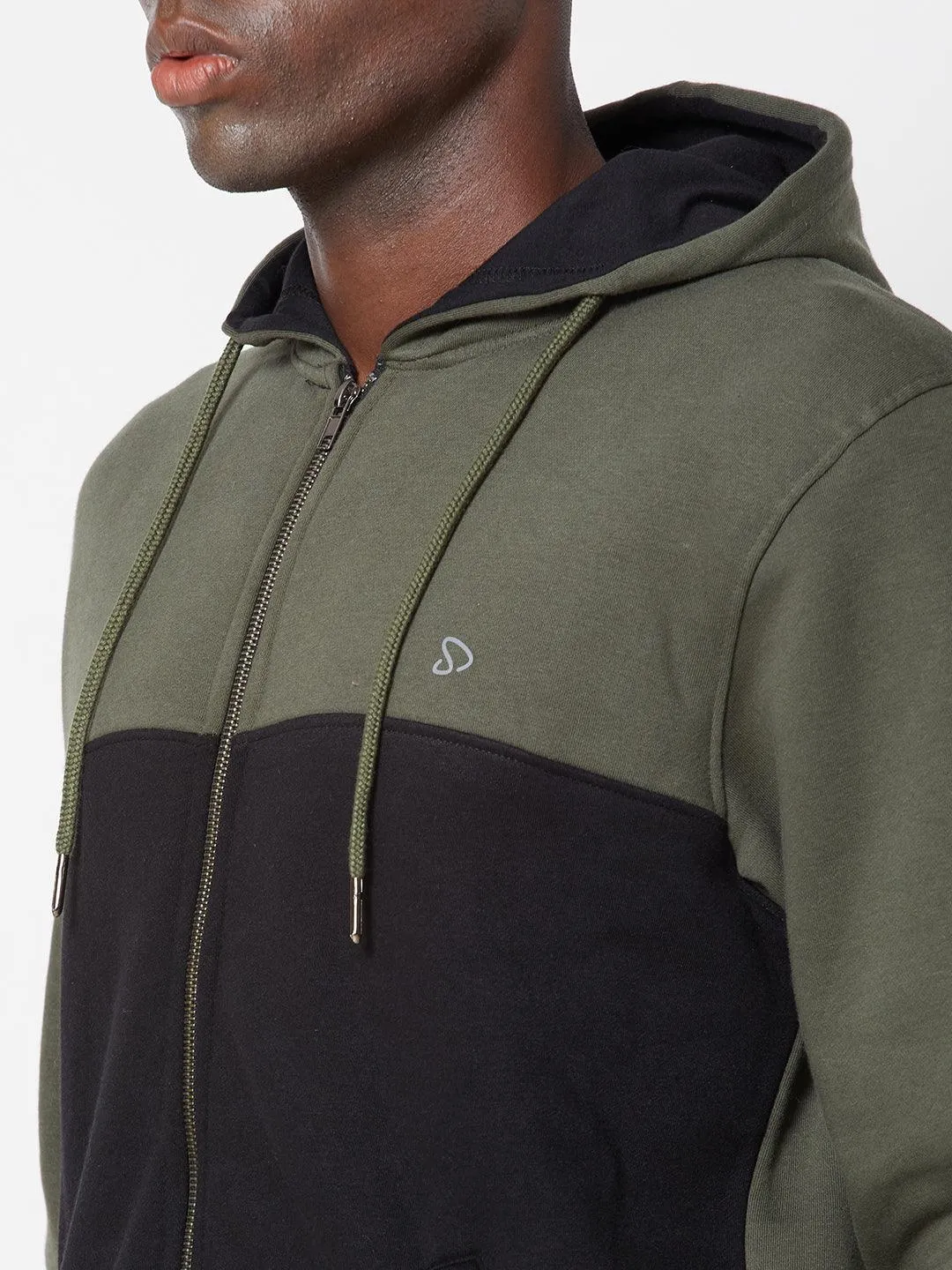 Sporto Men's Hoodie Jacket (Olive-Black)