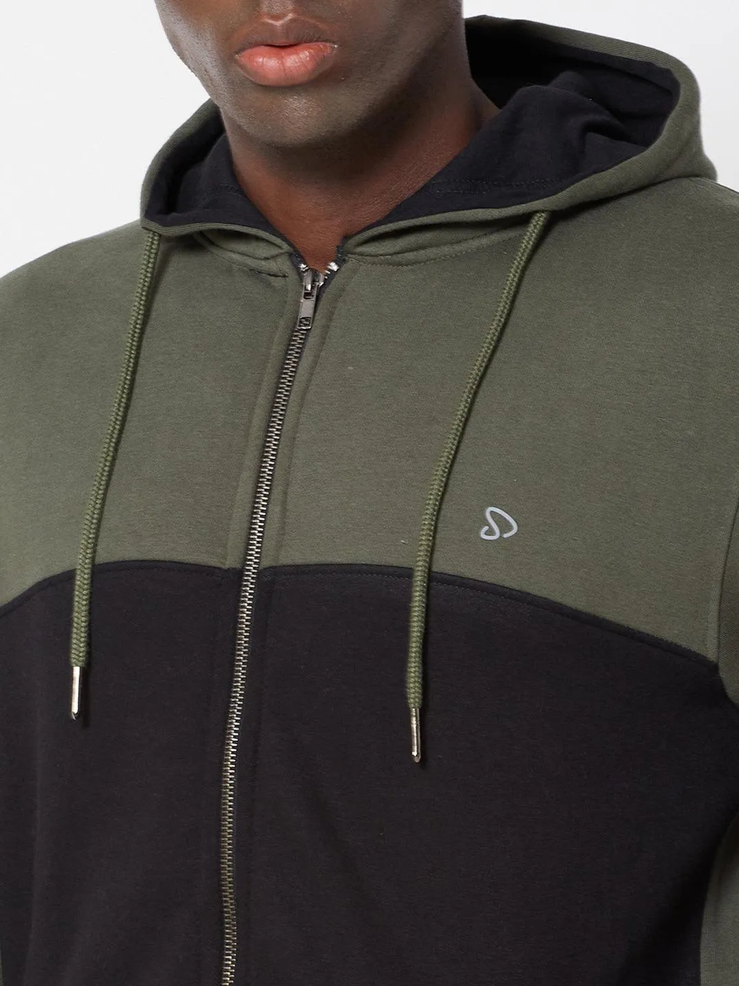 Sporto Men's Hoodie Jacket (Olive-Black)