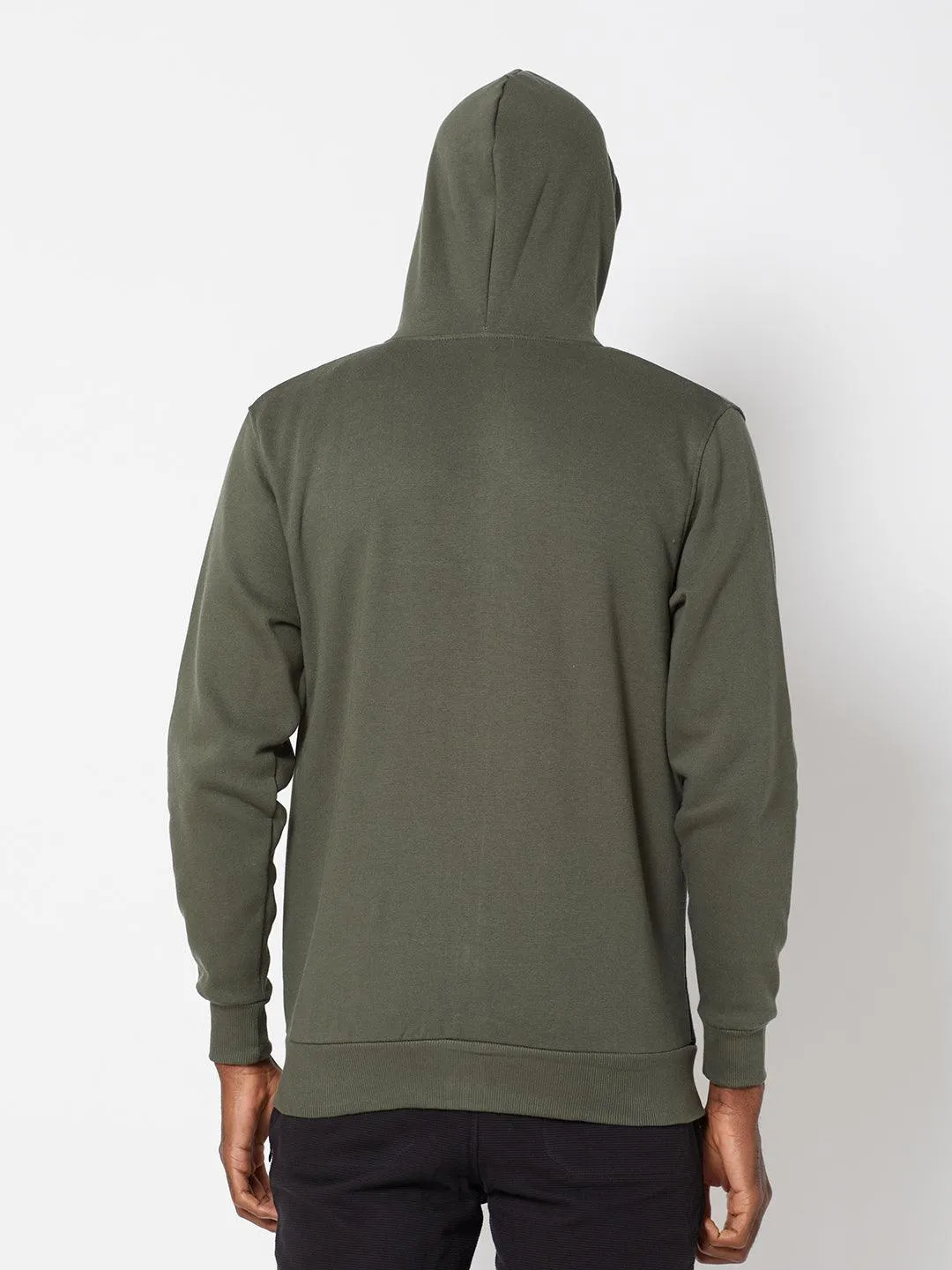 Sporto Men's Hoodie Jacket (Olive-Black)