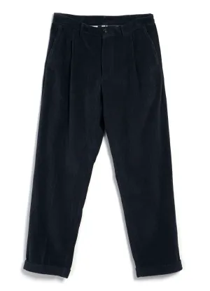 SUNE 28-35-3 | Pleated Wide Cut Trousers | Dusty Navy