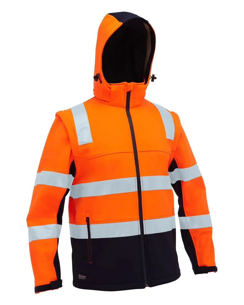 Taped Hi Vis 3 In 1 Soft Shell Jacket - Orange/Navy