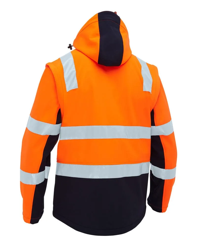 Taped Hi Vis 3 In 1 Soft Shell Jacket - Orange/Navy