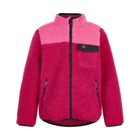 Teddy Fleece Jacket: Pink Peacock