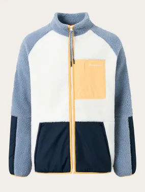 Teddy polyester zip sweat - Egret