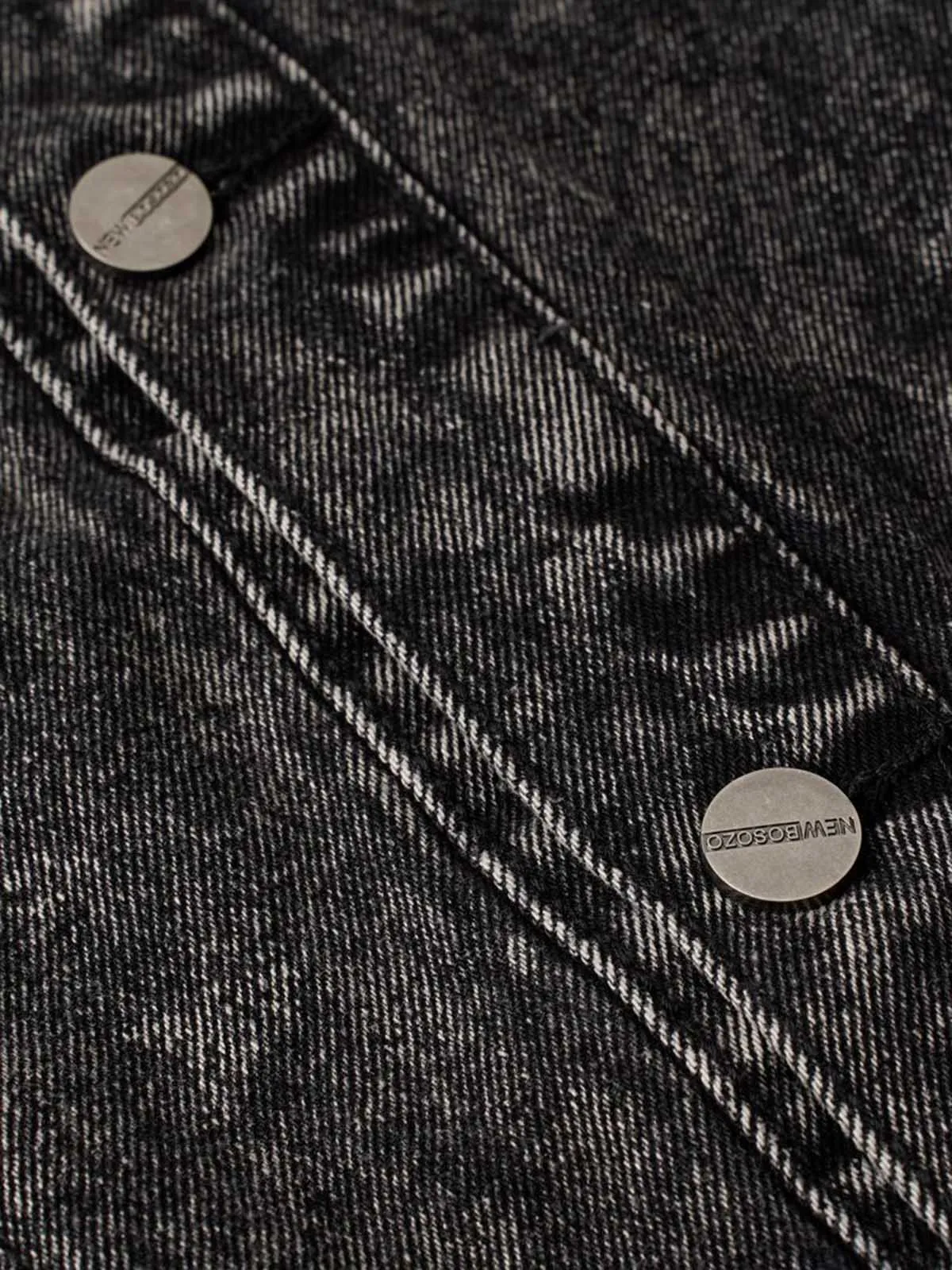 Thesupermade Raw Edge split Washed Denim Vest