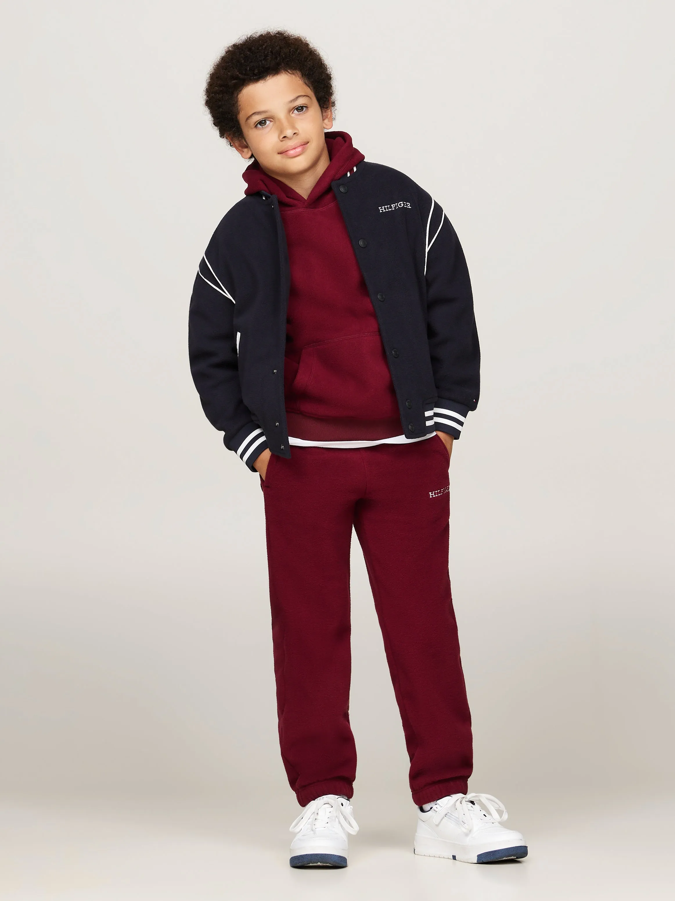 Tommy Hilfiger Boys Navy Fleece Bomber Jacket