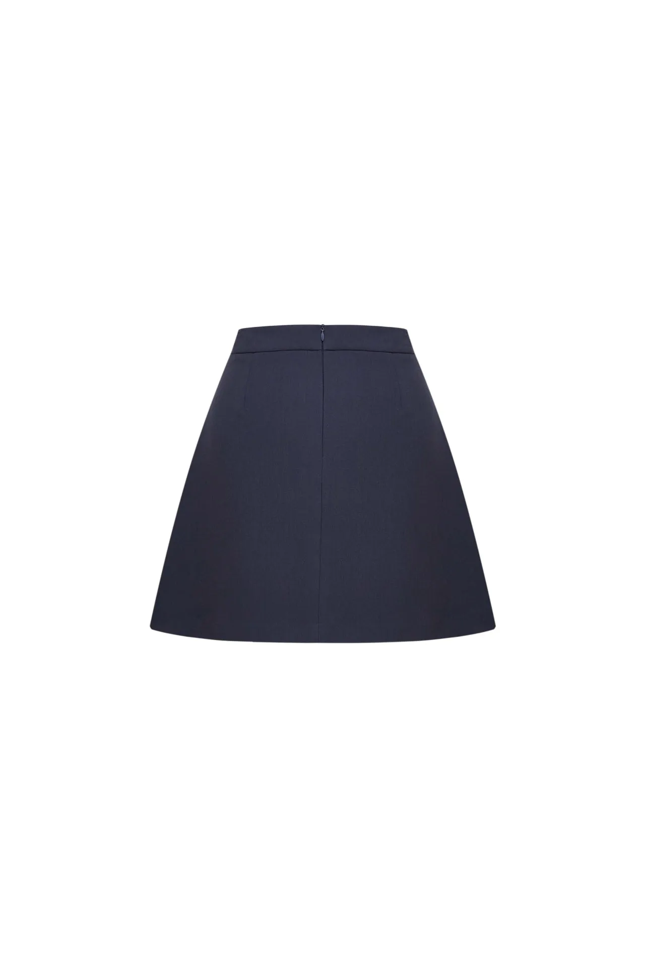 Twill A-line Pleated Mini Skirt