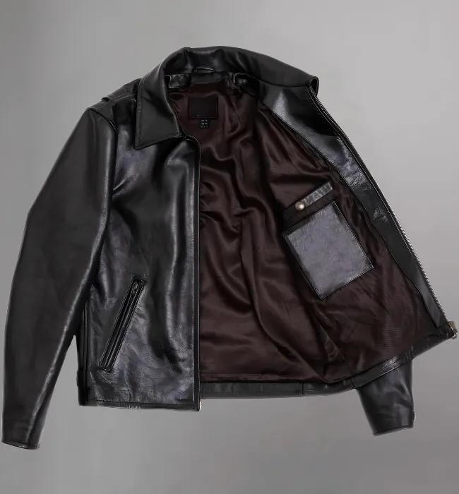 “Varenne” Black Horsehide Leather Jacket