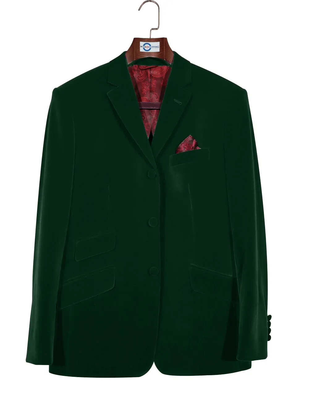 Velvet Jacket - 60s Mod Vintage Style Green Jacket