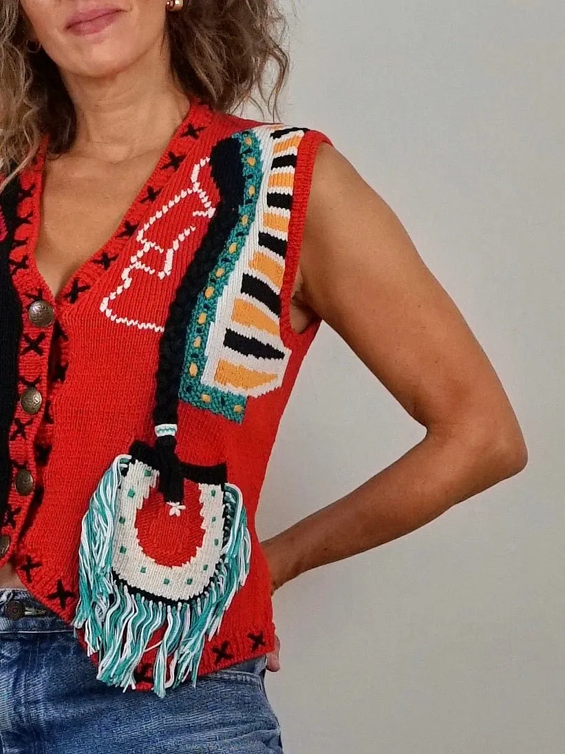 Vintage 80's Berek Native American Vest