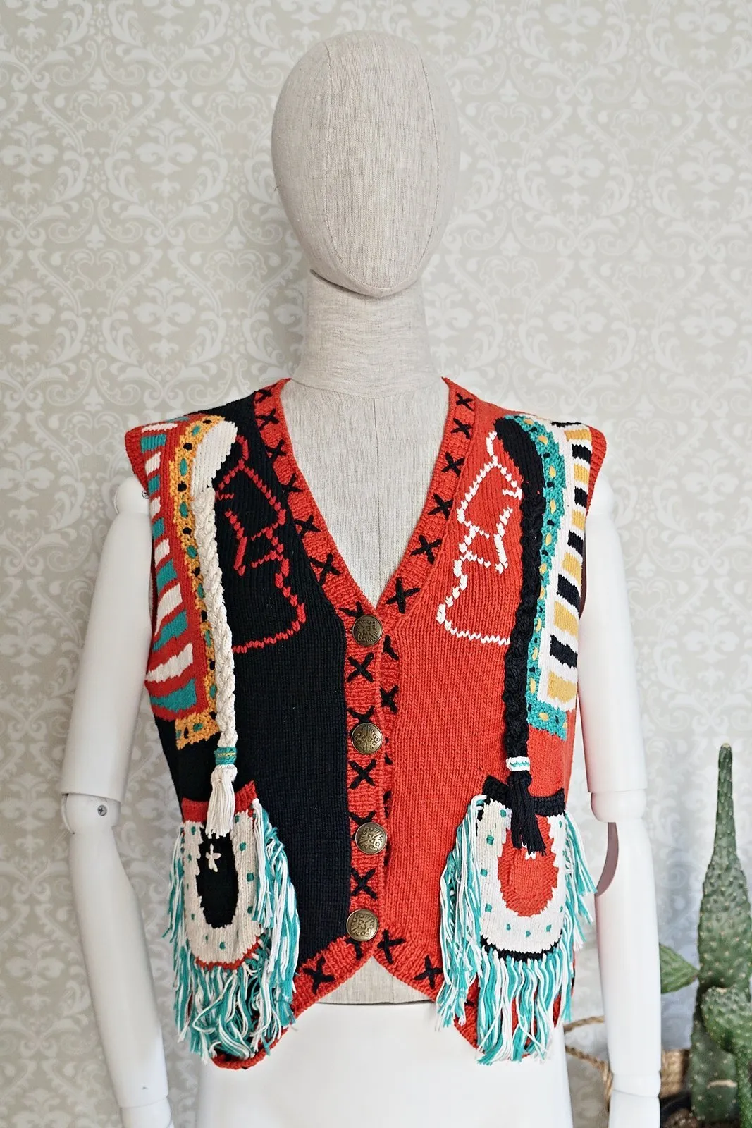 Vintage 80's Berek Native American Vest