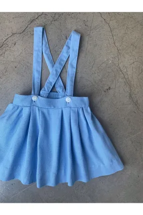 Vintage Baby Blue Skirt Overalls - Approx Size 18 Mos or 2