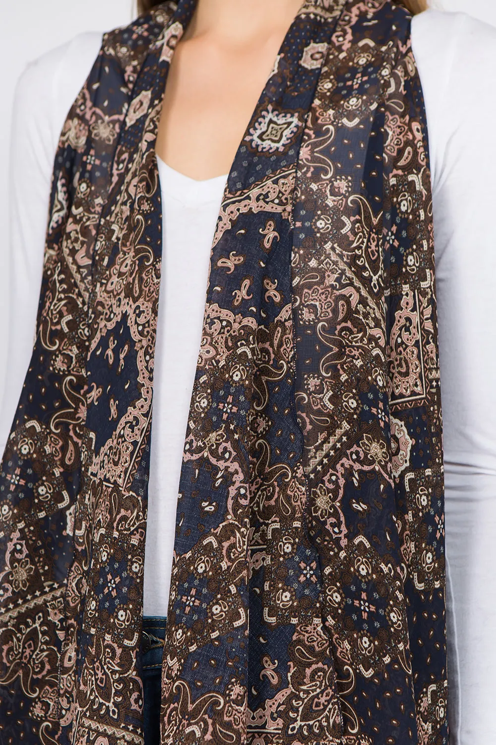 VP-8732 geometric paisley design vest