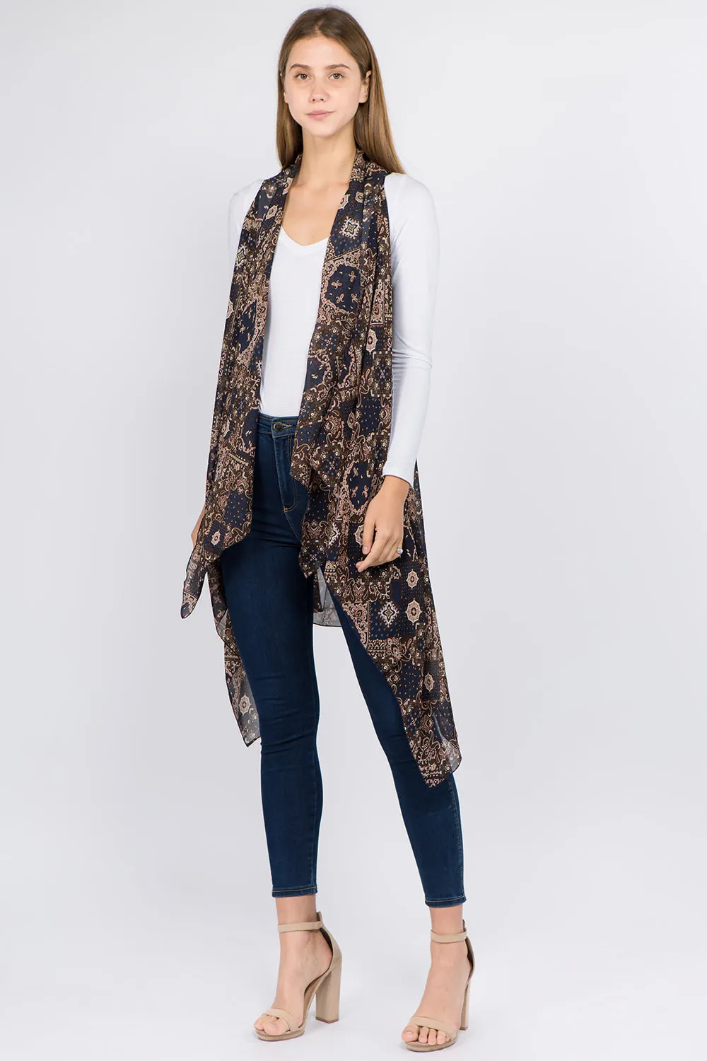 VP-8732 geometric paisley design vest