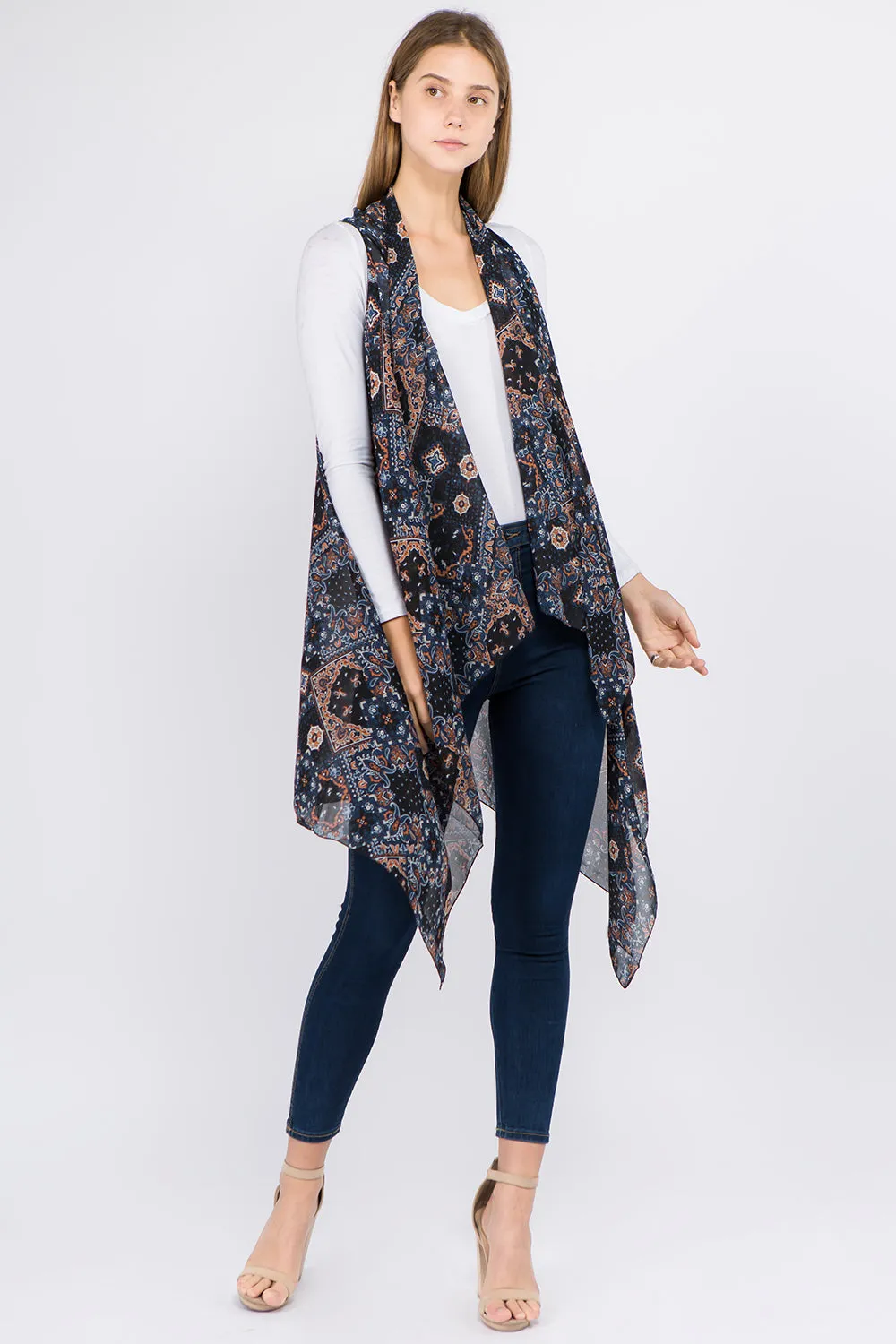 VP-8732 geometric paisley design vest