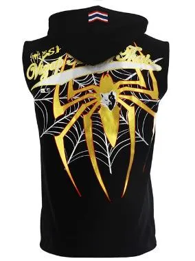 Vszap Spider VTT020 Muay Thai Boxing Vest Hooded Zipper Tank Top S-4XL Black