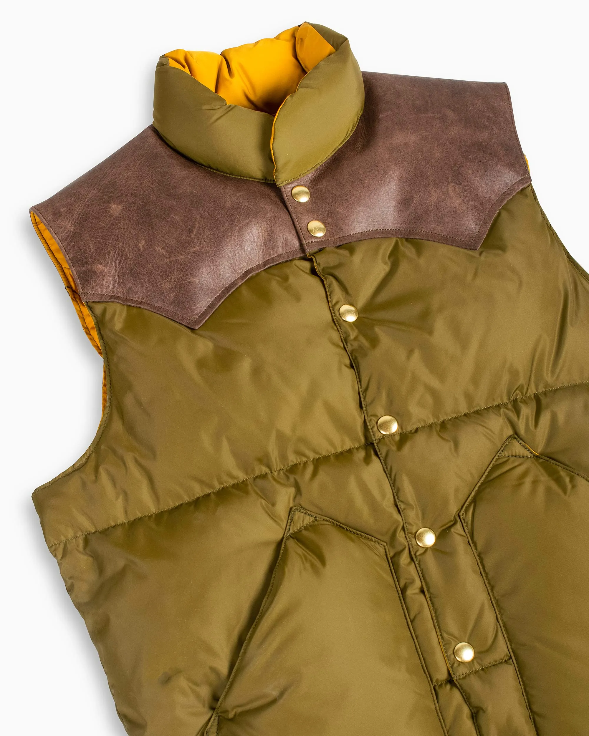 Warehouse x Rocky Mountain Featherbed Nylon Down Vest OD