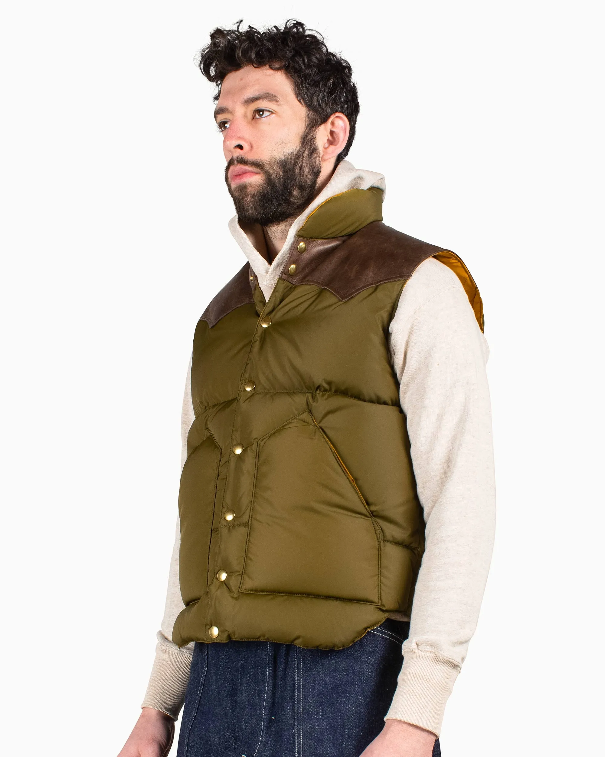 Warehouse x Rocky Mountain Featherbed Nylon Down Vest OD