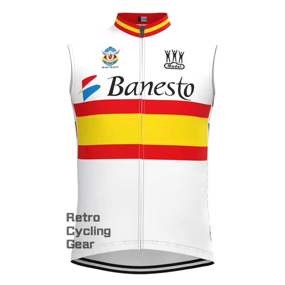 White Banesto Retro Cycling Vest