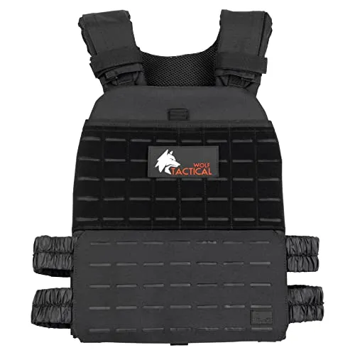 WOLF TACTICAL Adjustable Weighted Vest – WODs, Strength and Endurance Training, Fitness Workouts, Running