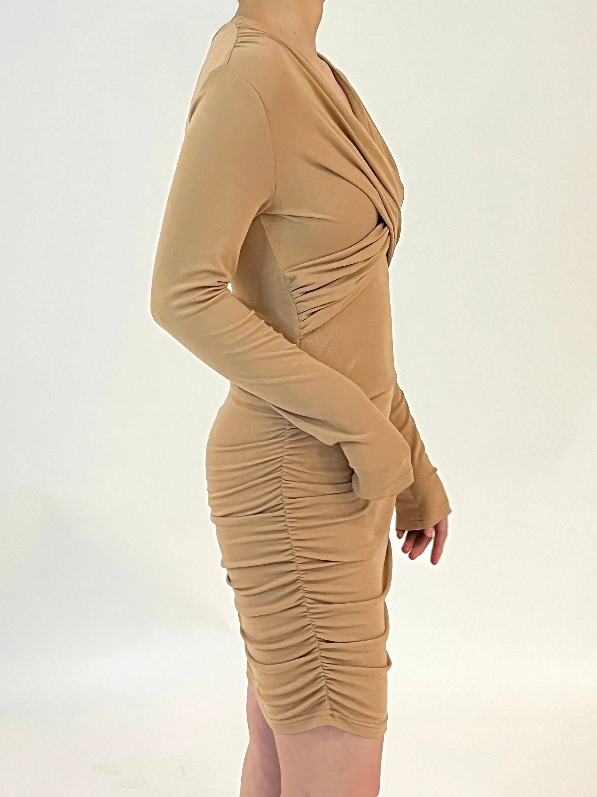 Women Fashion Dress Khaki Body con Brown Dress by Kaja Clothing - Bonnie Dress