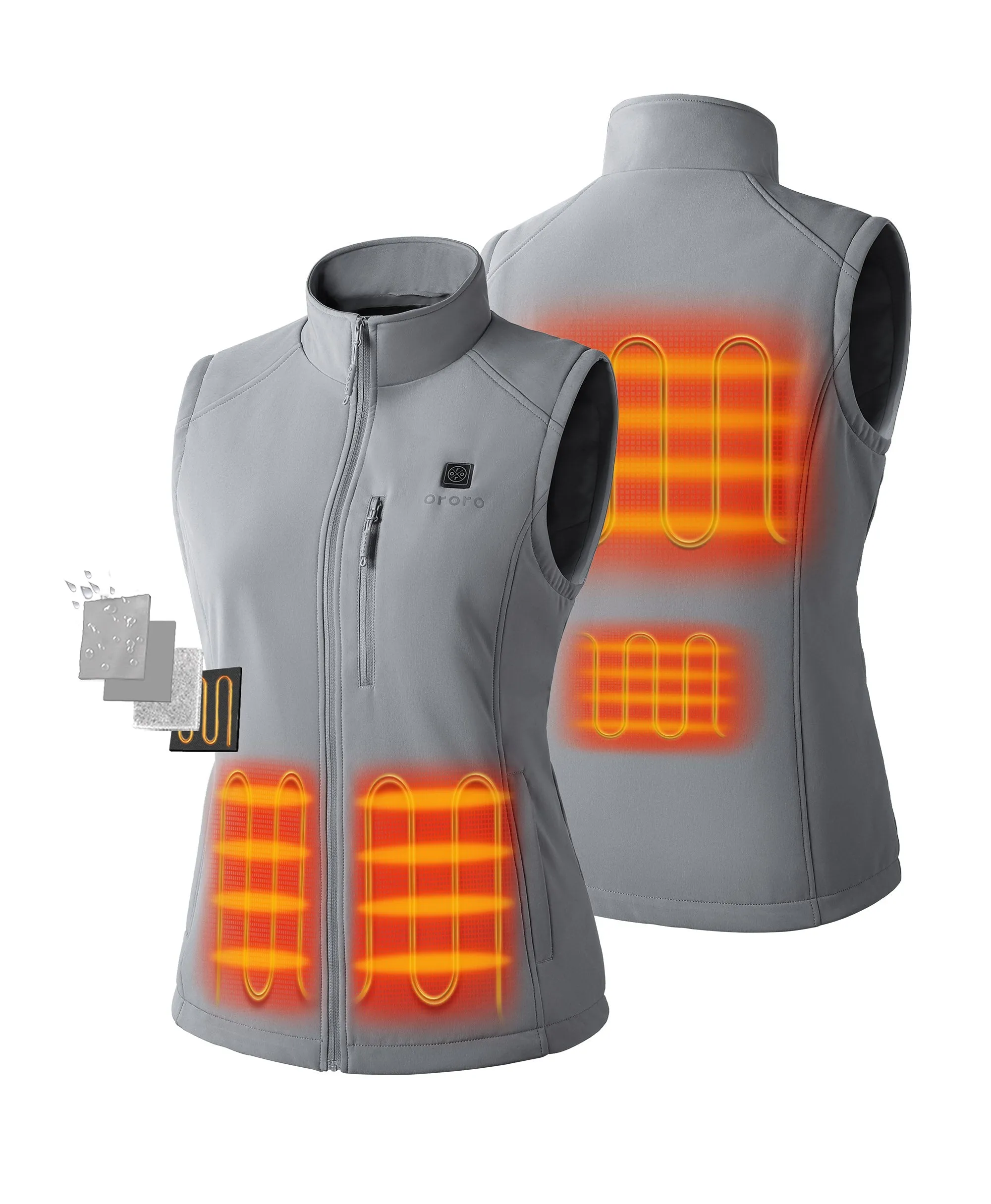 Women's Heated Softshell Vest - Lower Back Heating (Apparel Only)