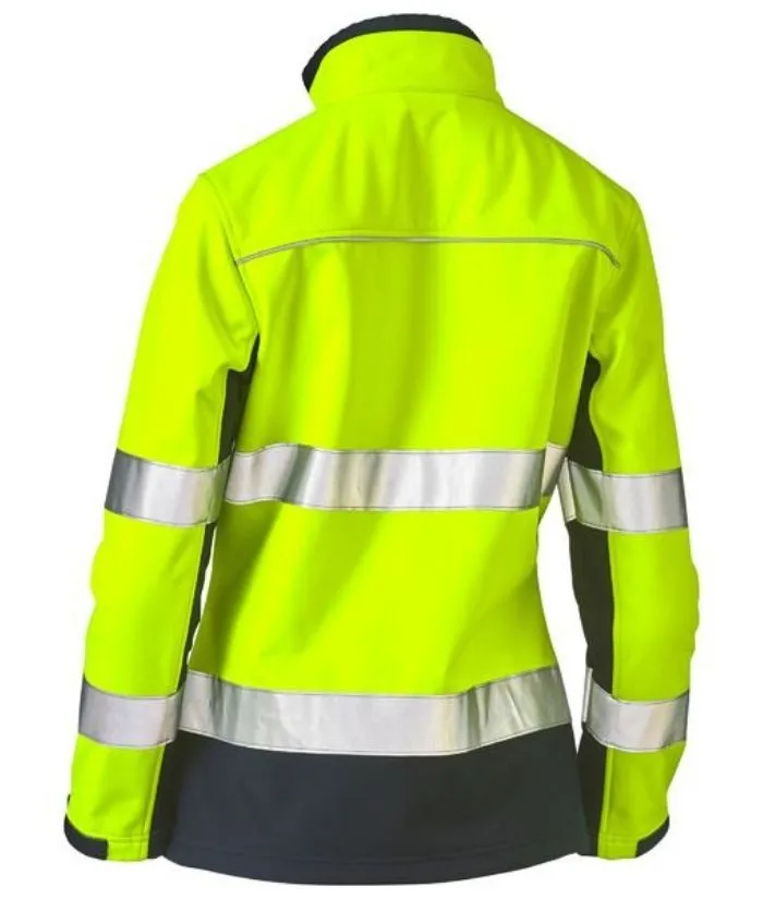 Womens Taped, Hi Vis, Two Tone Soft Shell Jacket