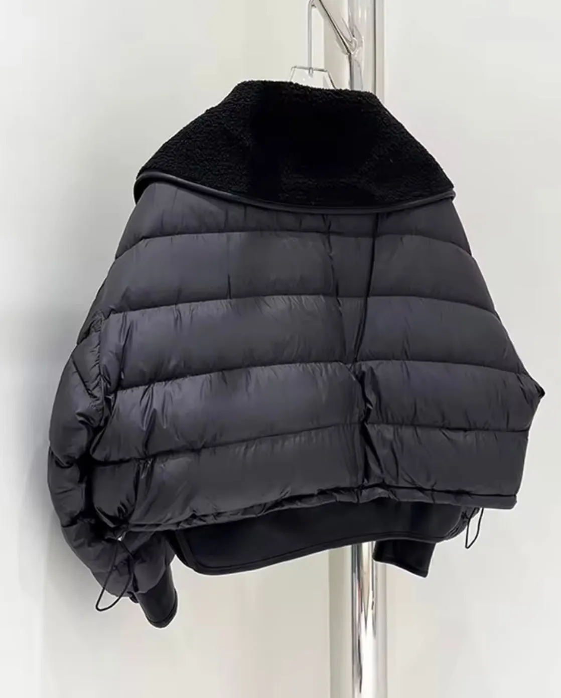 Women's Winter Duck Down Jacket with Luxurious Sheepskin Collar