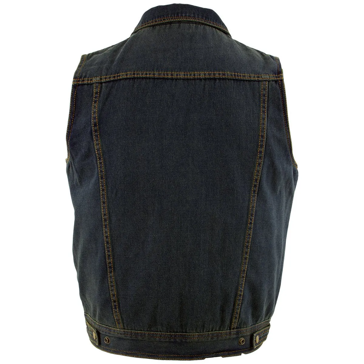 Xelement B284 Men's 'Dirty' Blue Denim Motorcycle Vest