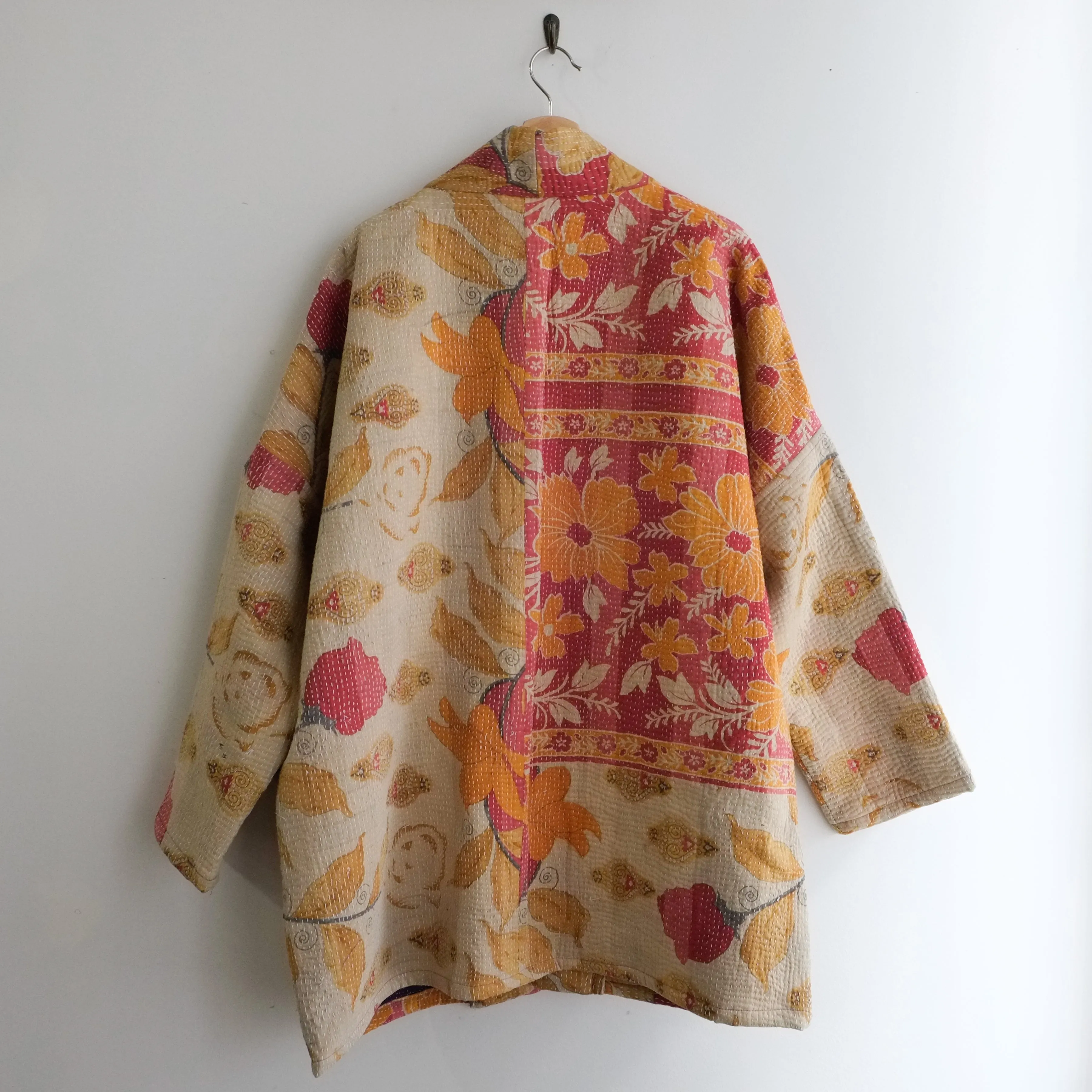 XL Red with Orange and Yellow Flowers Anoushka Jacket LL131