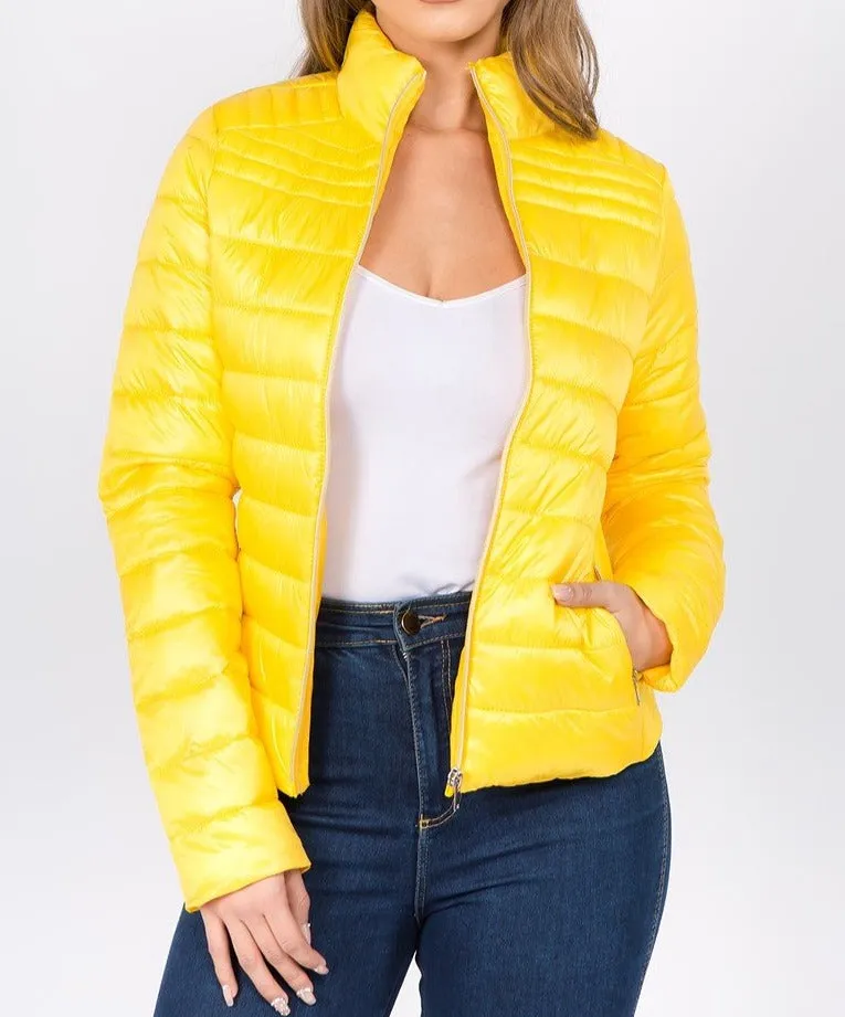 Zip Down Puffer Jacket -Women