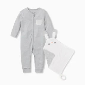 Zip Romper & Comforter Set