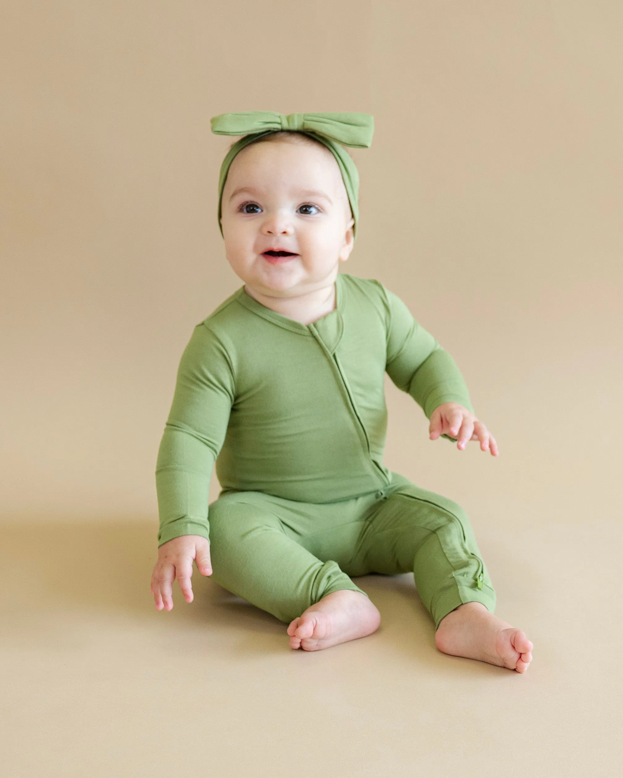 Zip Romper in Evergreen