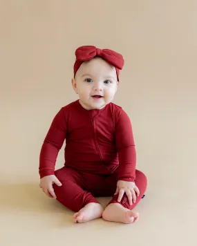 Zip Romper in Garnet