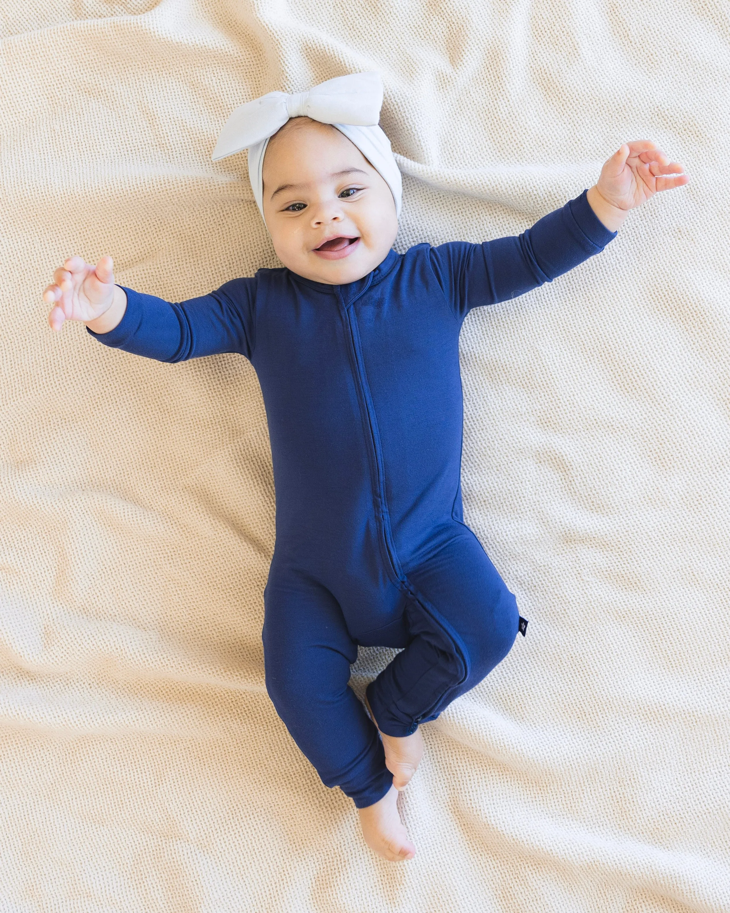 Zip Romper in Larkspur