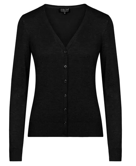 Zwart vest met knoopsluiting | Zilch cardigan v-neck black